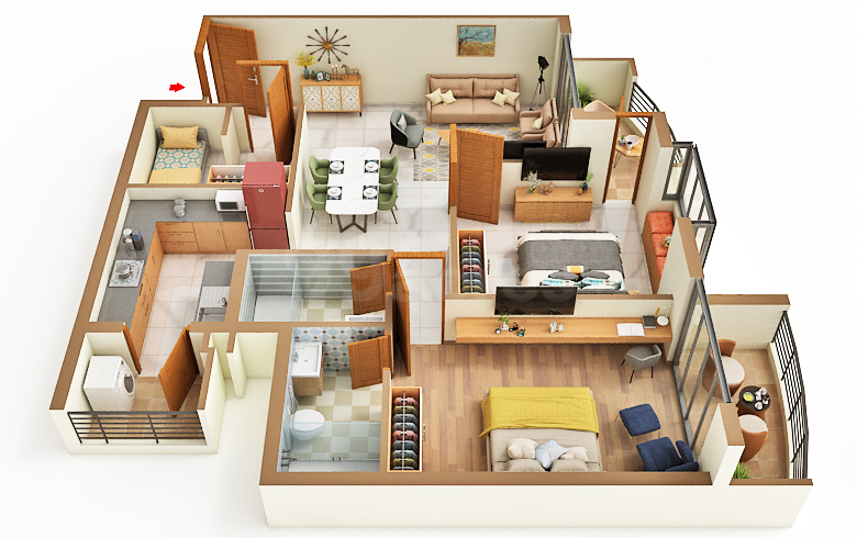 2 BHK Floorplan